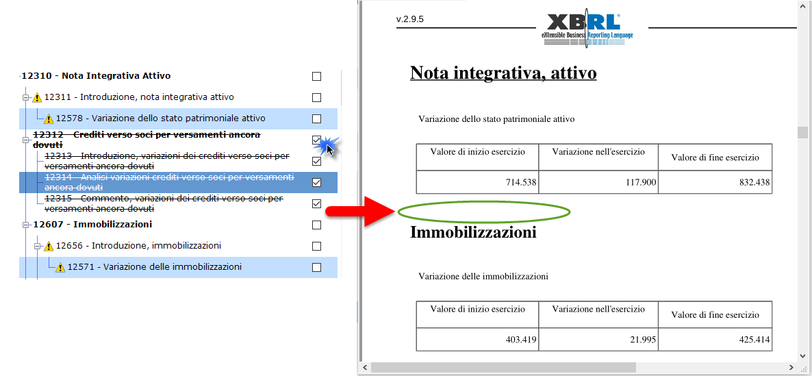 Nota Integrativa: Tabella XBRL - nota integrativa seconda esposizione